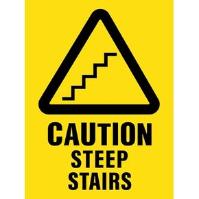 Caution Steep Stairs Sign Metal Tin Sign 8x12 Inches Caution Danger Safety Security Warning Notice Signs