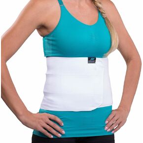 DonJoy DA161SR01-WHT-S/M Abdominal Support Three Panel Elastic Wrap for Strain, Weakness, Small, Medium fits 29", 37", White, Small/Medium