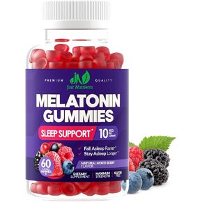 Melatonin 10mg Gummies with 10mg of Melatonin Per Gummy (60 Servings) - Maximum Strength Sleep Aid for Adults - Gluten-Free, Non-GMO, Vegetarian, Great Tasting Mixed Berry Flavor - 60 Gummies