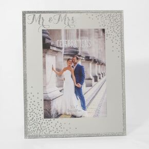 Celebrations Mr & Mrs Wedding Day Sparkle Photo Frame 5" X 7"