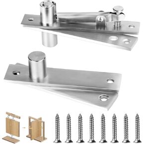 Door Pivot Hinges Heavy Duty Pivot Hinge for Wood Door, Stainless Steel Hidden Door Hinge for Secret Door, with 360 Degree Rotation, Invisible Pivot Door Hardware for Bookshelf.