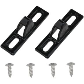 Stainless Steel Sliding Door Keepers Sliding Glass Lock Sliding Door Hardware Sliding Door Latch Replacement with Mounting Screws for All Kinds of Sliding Patio Doors (Black) 2PCS