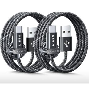 LISEN USB to USB C Cable Carplay Adapter for iPhone 15, 2PACK iPhone 15 Car Charger USB C Cable 3ft with 2 Cable Organizers, APPLE Carplay Cable, USB C Cable Fast Charging Cord Type C for Samsung