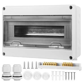 Waterproof Distribution Protection Box, ABS Plastic Breaker Electrical Box and Transparent Cover IP65, for Indoor Outdoor Wall Circuit Breaker (HT-2WAY)