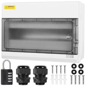 Waterproof Distribution Protection Box, ABS Plastic Breaker Electrical Box and Transparent Cover IP65, for Indoor Outdoor Wall Circuit Breaker (HT-2WAY)