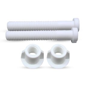 Toilet Seat Screws Hinge Bolt & Nut Kit - Durable Plastic Toilet Seat Accessories - Universal Fit for Top Mount Toilet Seat Hinges - Easy Installation, No Rust - Pack of 2