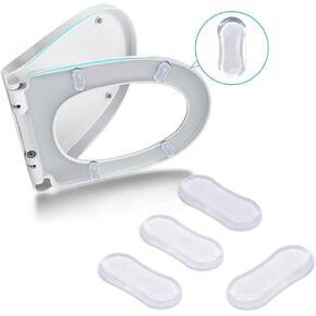 Toilet Seat Bumper Replacement Kit for Bidet, Universal and Strong Adhesive, 5 Pieces Clear Toilet Seat Bumpers Pads for Use with Bidets Stick On for Home and Hotel