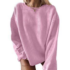 Remidoo Women's Oversized Corduroy Sweater Fall Long Sleeve Sweatshirt Pullover Tops