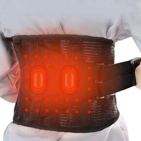 Heated Back Braces, Breathable Back Support Belt with Heating Operated by Rechargeable Battery for Lower Back Pain Relief, Lumbar Support for Men and Women for Herniated Discs, Sciatica(M)