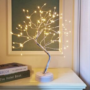 108 LED Tabletop Bonsai Tree Light, 8 modes 20’’ Warm White Artificial Fairy Light Tree, Battery/USB Operated Twinkling Tree Lamp for Christmas Wedding Home Decoration