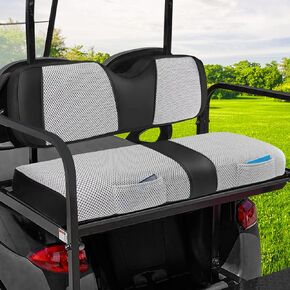 Golf Cart Seat Covers for Rear Seat Fit Club Car, Ezgo, Yamaha, Breathable Fabric Universal Golf Cart Rear Seat Cover Like Gloves, Full Wrap-Around Design of Universal Golf Cart Back Seat Cover
