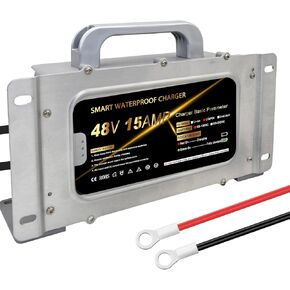 58.4V 15A Lithium Onboard Battery Charger for 48V (51.2V) 16S LiFePO4 Battery, Smart Waterproof Charger for Golf Cart RV Truck Boat Home