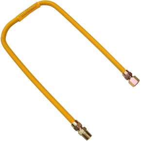 LASCO 10-1223 Flexible Coated Gas Water Heater Supply Line, 18-Inch, 1/2-Inch OD Connector with 1/2-Inch MIP X 1/2-Inch FIP Fittings , Yellow