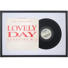 Mxtallup 12" Vinyl Record Frame for the Wall 12 "Jukebox Record Frame with Double Black-Black Matting, Displays 12" LP Record and 12x12-inch Cover, 12" Music Album Frame (LP1624BB)