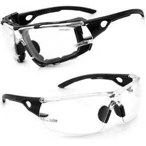 UKNOW Photochromic Safety Glasses, Scratch Resistant Wraparound Lenses, Removable Foam Gasket, ANSI Z87.1 Protective Eyewear in Saudi Arabia