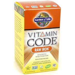 Garden of Life Vitamin Code Raw Iron, 30 Capsules (2 Pack)