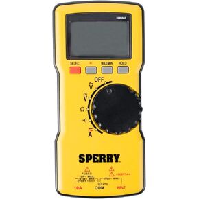 Gardner Bender Sperry Instruments DM6800 Thin, Auto ranging 600V AC/DC, 10A, Yellow Digital Multimeter, No Size