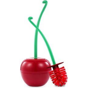 Cherry Toilet Brush and Holder Bathroom Kawaii Toilet Brush Cherry Toilet Bowl Brush for Children to Develop Hands-on Skills