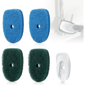 LANMU Upgraded Sponges Refills Compatible with OXO Good Grips Soap Dispensing Dish Brush (4 Scrub Refills and 1 Reusable Plastic Construction)