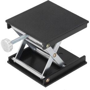 Lab Jack Stand Table Laboratory Table Aluminum Alloy Lab Lifting Stand Rack Lab Lifter Manual Control Height Adjustable (Black)
