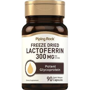 Piping Rock Lactoferrin Supplements | 300mg | 90 Capsules | Freeze Dried Potent Glycoprotein | Non GMO, Gluten Free