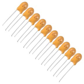 uxcell 47uF Tantalum Capacitor, 16V 2 Pin Yellow Radial Electrolytic Capacitor Dipped Tantalum Bead Capacitors 20pcs