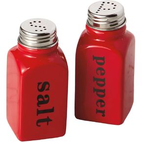 DII Design Imports Ceramic Salt & Pepper Shakers (Red)