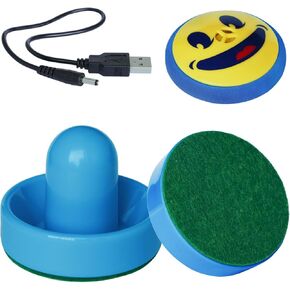 Air Hockey Pucks and Paddles - Rechargeable Floating Air Hockey Pucks for Any Flat Surface, Include a Charging Cable and Electronic Rechargeable Air Hockey Pucks, 2 Air Hocky Strikers