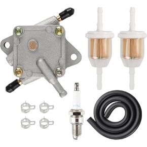 AUTOKAY 72021-G01 Golf Cart Fuel Pump Fits for EZGO TXT MEDALIST Golf Cart 4-Cycle 295CC 350CC 1994-UP with Fuel Line Spark Plug
