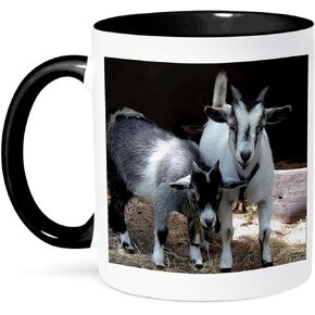 3dRose 3dRose Pygmy Goat - Two Tone Black Mug, 11oz , , Black/White