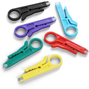 Mini Wire Stripper, 6 Pcs Network Wire Stripper Punch Down Cutter for Network Wire Cable, RJ45/Cat5/CAT-6 Data Cable, Telephone Cable and Computer UTP Cable