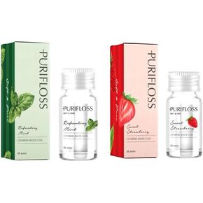 Premium Expanding Woven Dental Floss - PTFE & PFAS Free - Refreshing Mint & Sweet Strawberry Duo - Dentist Recommended - Kid Friendly - Vegan & Cruelty Free