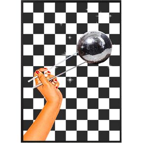 Generic This Kitchen is For Dancing Posters Trendy Kitchen Wall Art Retro Disco Ball Wall Decor, Funky Aesthetic Disco Ball Poster, Girl Room Decor for Bedroom Bar Cart 12x16in Unframed