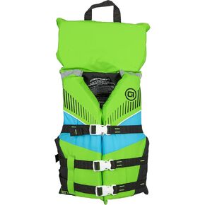 O'Brien Youth Nylon Life Jacket with Collar, Lime (55-88lbs)