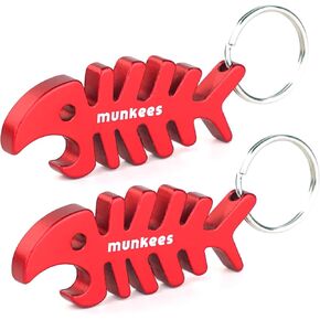 Fish Bottle Opener Keychain 2 Pack Aluminium Key Beer Opener, Outdoor Travel Accessories Black