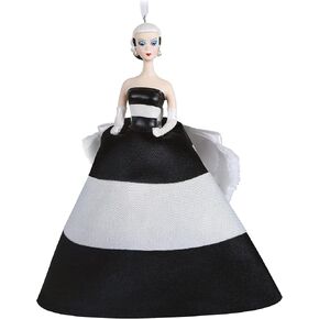 Hallmark Keepsake Christmas Ornament 2021, Barbie Black & White Forever, Porcelain and Fabric