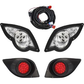 LED Head Tail Street Legal Light Kit For YAMAHA Drive G29 2007-2016 Gas or Electric Golf Cart Passenger Driver Side Replace 12V Headlights Rear Light Kit Assembly For YAMAHA