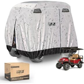 10L0L Universal Golf Cart Cover, 4 Passenger Golf Cart Storage Cover for EZGO, Club Car, Yamaha, Rainproof Waterproof Sunproof Dustproof Protection