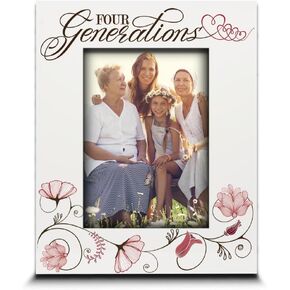 BELLA BUSTA-Four Generations-Family Keepsake-Mother's Day, Father's day,Christmas Keepsake-Timeless and Meaningful Display Family Picture Frame (5x7 Horizontal)