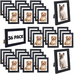 Set of 36 Picture Frame Bulk 4x6 Photo Picture Frames Gallery Wall Photo Frames Simple Black Picture Frames for Wall or Tabletop Display Photos, Paintings, Artwork