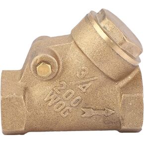 Y-Type Valve, One Way Brass Check Valve, Tight Connection Practical 3/4in Thread for -20 °C ≤ T ≤ 120 ° C NPT Water Gas
