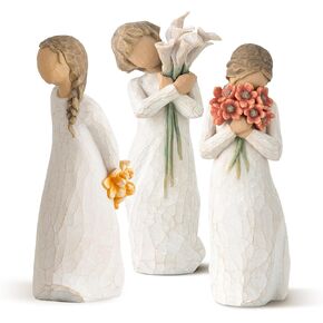 Willow Tree Beautiful Wishes Figure plus Surrounded by Love Figure plus for You Figure, Sculpted Hand-Painted 3 Piece Set