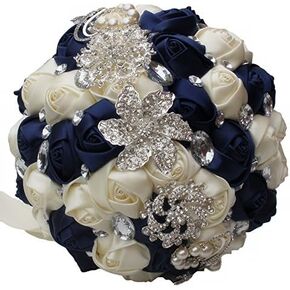 Wedding Bouquet Wedding bouquets for bride and Bridesmaid Bridal bouquets for bride Bride bouquets for wedding 7 inch diameter 1pcs (Irory)