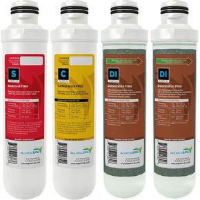 Aquatic Life Twist-In Sediment Filter, Carbon Block Filter and Deionization Filter Replacement Cartridges for RO/DI Reverse Osmosis Water Filtration System, Value Pack