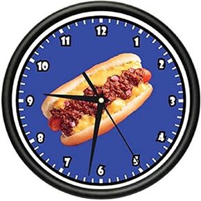 SignMission Beagle HOT Dog Wall Clock Diner Hotdog cart Vendor Stand Art