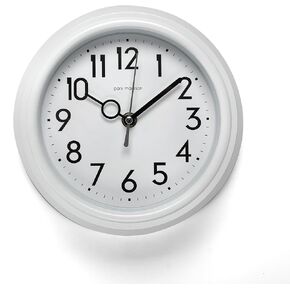 Retro 9 inch Silent Mid Century Modern Kitchen Diner 50's Vintage Design Wall Clock Quartz Movement Retro Wall Clock Decorative, White