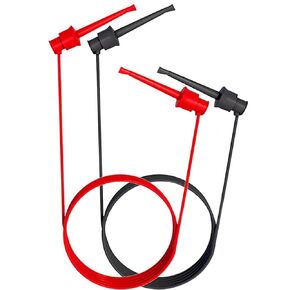 Test Leads, 2 Pcs Test Hook to Test Hook Test Cables Wires, Multimeter Electrical Test Dual Lead Test Hook Clips for Electronic Testing(Black*1 & Red*1)