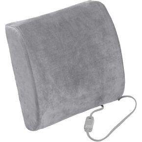 Drive Medical Comfort Touch Heated Lumbar Support Cushion, Gray