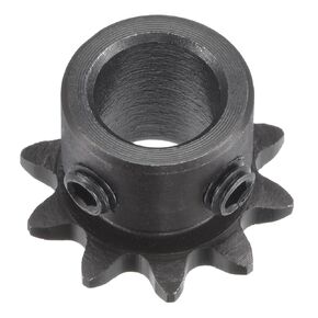 uxcell 10 Tooth Roller Sprocket B Type, 25 Chain, Single Strand 1/4" Pitch, 10mm Bore Black Oxide C45 Carbon Steel with Set Screws for ISO 04C