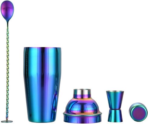 24 oz Cocktail Shaker Bartender Set, Stainless Steel Martini Shaker with Built-in Bartender Strainer & Popular Cocktail Recipes Booklet, Professional Bartender Tool for Home or Bar in Saudi Arabia